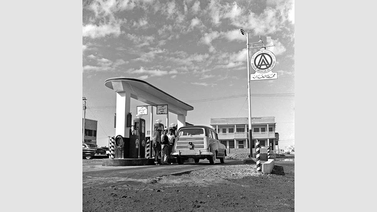 photographic memory gas station in Jeddah in 1953