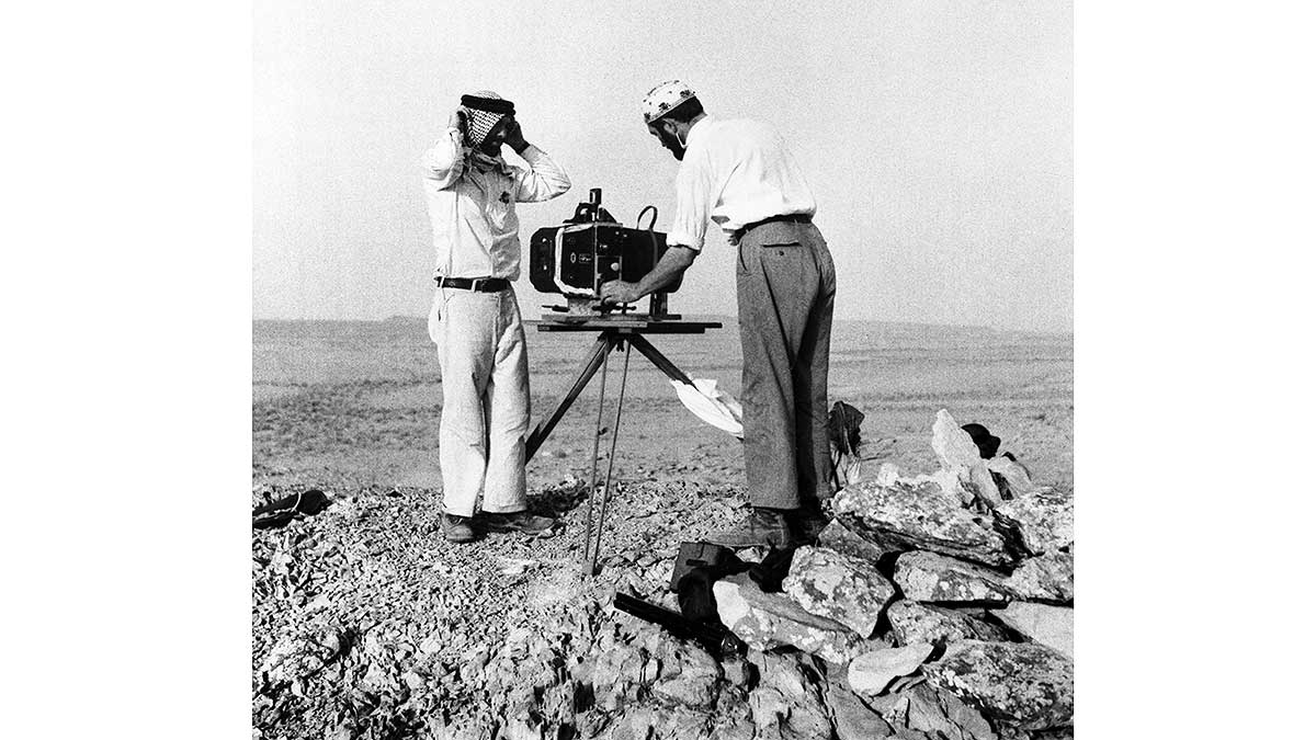 historical image; taking a panoramic image in 1935 at dammam