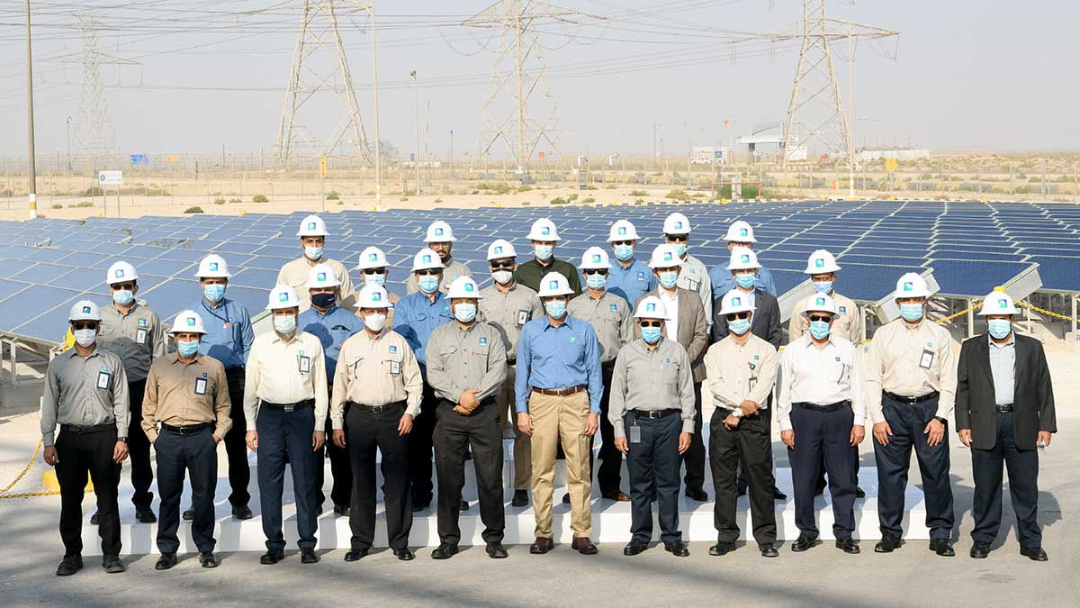 a group photo at the Solar thermal system opening opening