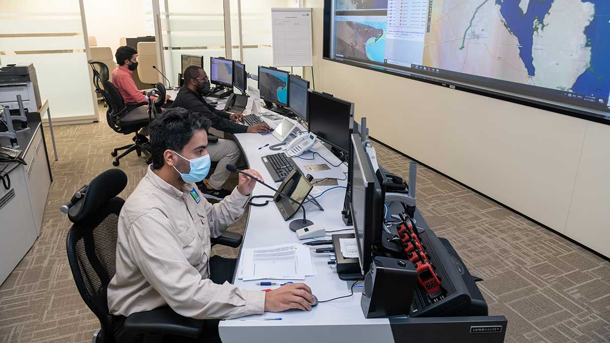 Aramco drilling journey management safety emergency operations center