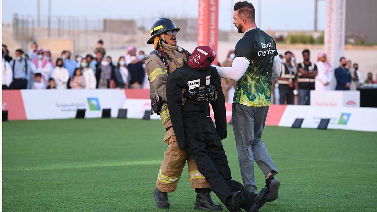 Aramco Feel the Burn Firefighter Challenge competition in Dhahran, Ithra