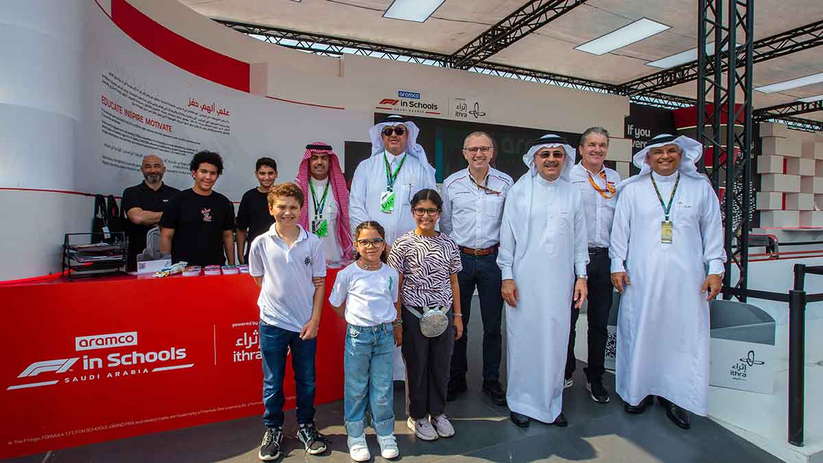 Aramco CEO Amin Nasser and other senior leadership launch the F1 in Schools program in Saudi Arabia