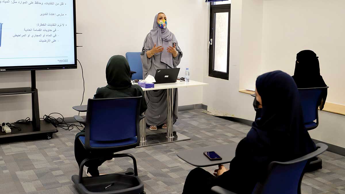 New women's intake onboarding class at Aramco's Dhahran Industrial Training Center