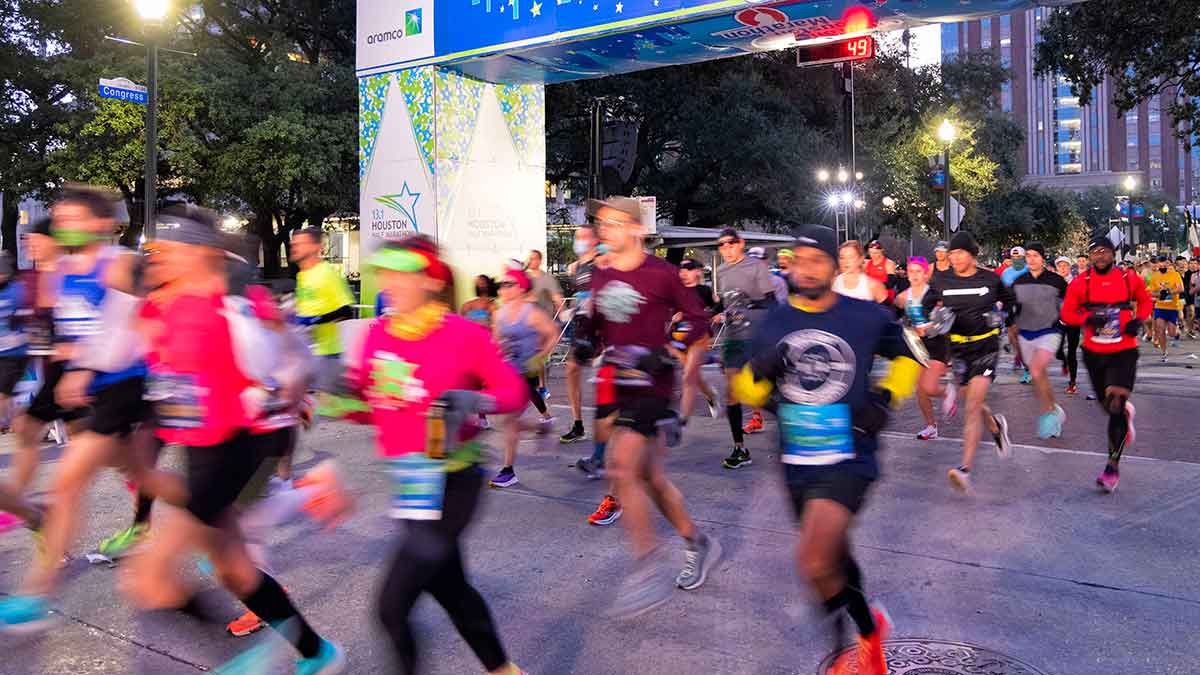 Aramco Houston Half Marathon Starting line January 2022