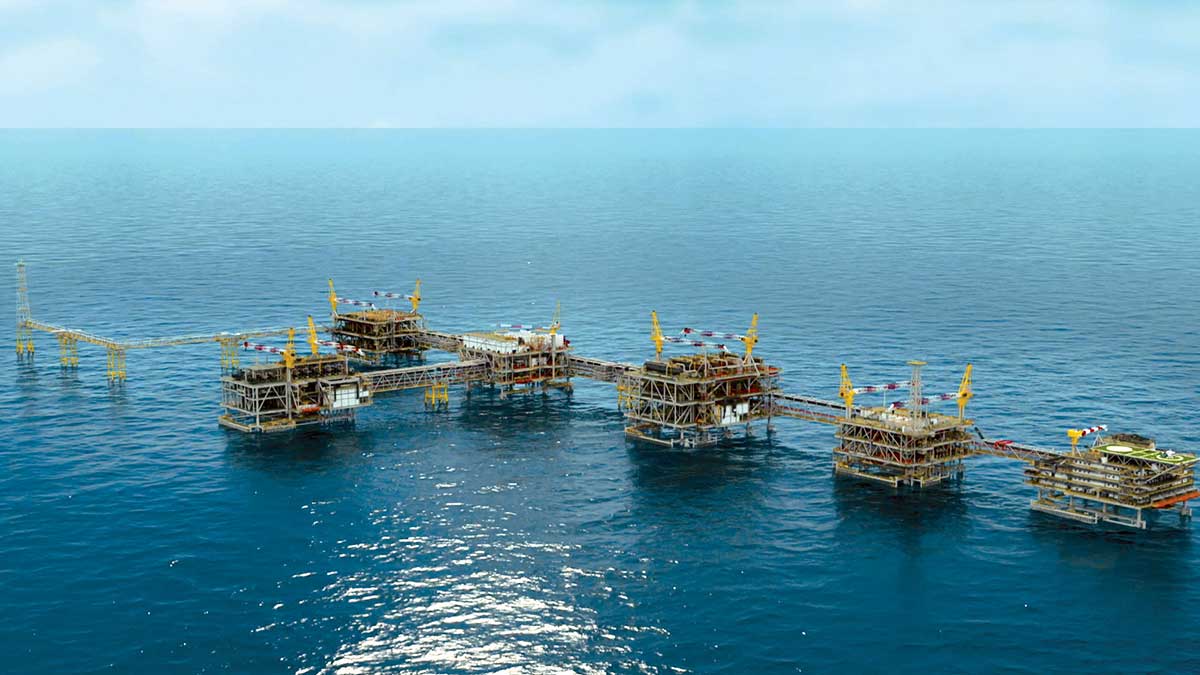 Three-dimension view of Marjan Increment Project in the Arabian Gulf