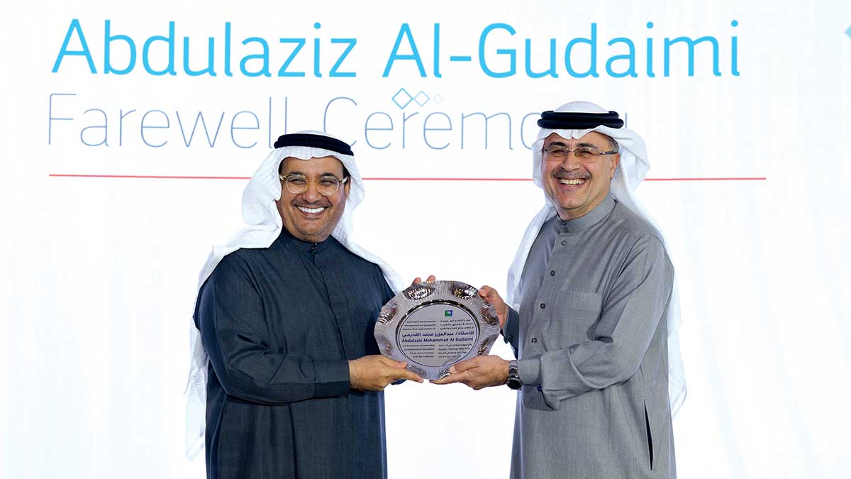 Abdulaziz M. Al-Gudaimi farewell ceremony with Aramco CEO Amin Nasser