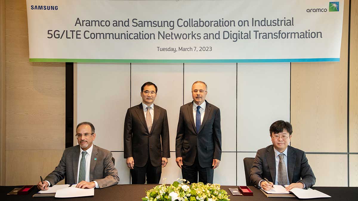 Aramco Samsung MoU signing on 5G development