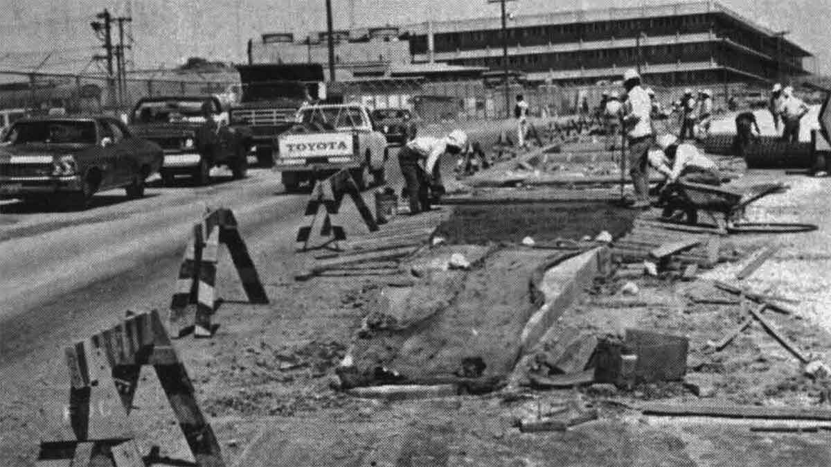 1975 road construction in Dhahran business area