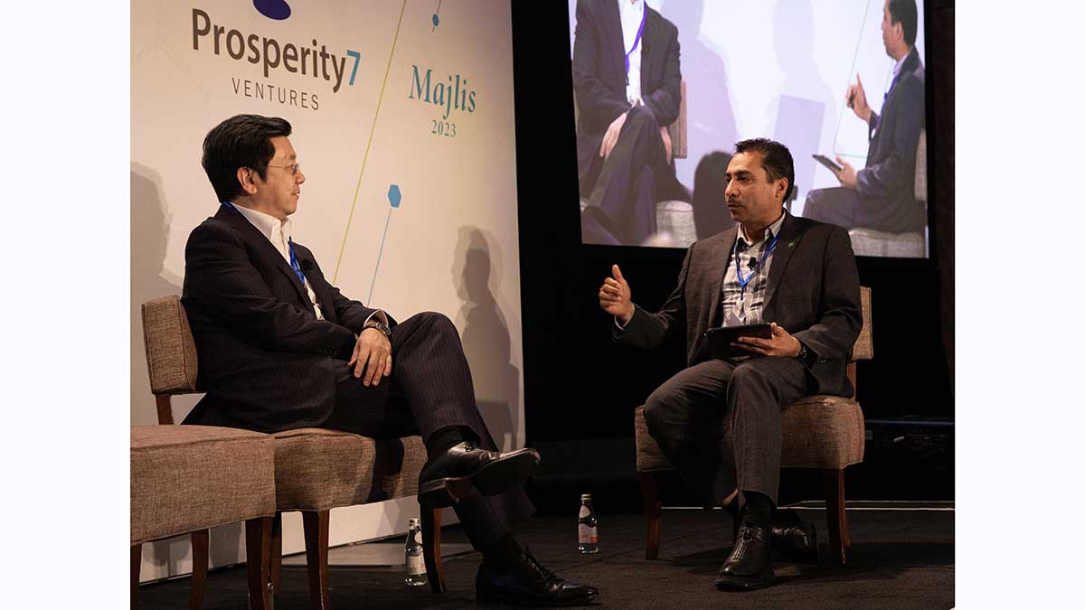 Kai Fu Lee fireside chat with Aysar Tayeb at F7 launch in Palo Alto California in 2023