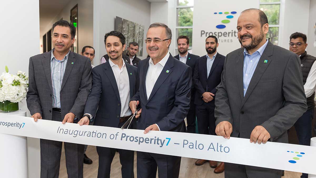 Amin Nasser cuts the ribbon at P7 opening in Palo Alto, California