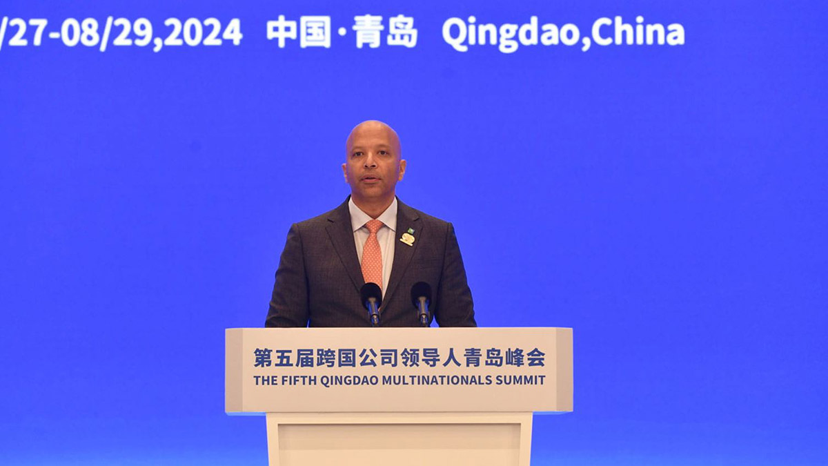 Yasser M. Mufti speaks at Qingdao Multinationals Summit 2024